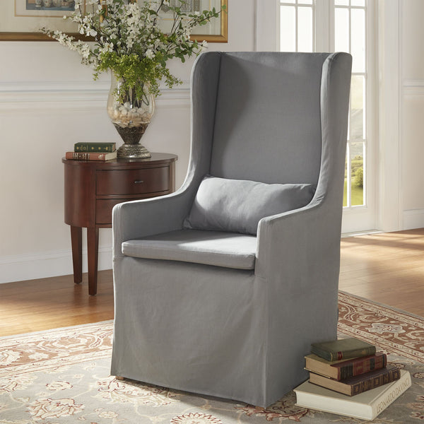 Barelli Wingback Accent Dining Chair with Hardwood Frame and Upholstered Seat
