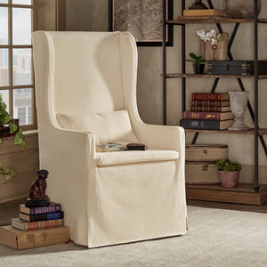 Barelli Wingback Accent Dining Chair with Hardwood Frame and Upholstered Seat