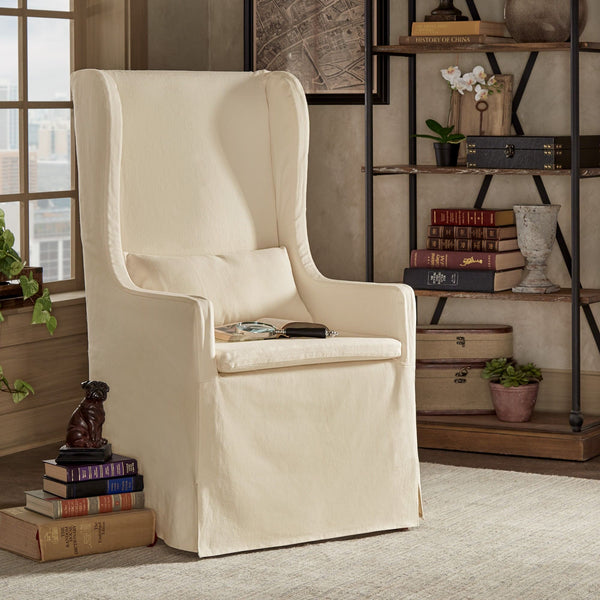 Barelli Wingback Accent Dining Chair with Hardwood Frame and Upholstered Seat