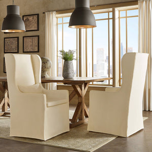 Barelli Wingback Accent Dining Chair with Hardwood Frame and Upholstered Seat
