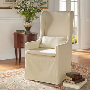 Barelli Wingback Accent Dining Chair with Hardwood Frame and Upholstered Seat