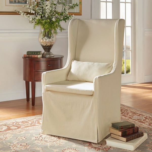 Barelli Wingback Accent Dining Chair with Hardwood Frame and Upholstered Seat