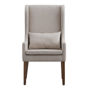 Homelegance Barelli Wingback Accent Dining Chair with Hardwood Frame and Upholstered Seat Light Natural / Beige Polyurethane Foam Pad E703C1(3A)