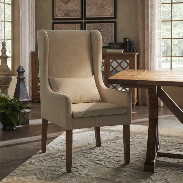 Barelli Wingback Accent Dining Chair with Hardwood Frame and Upholstered Seat