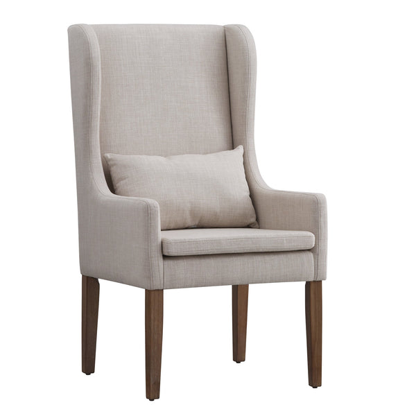Barelli Wingback Accent Dining Chair with Hardwood Frame and Upholstered Seat