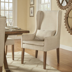 Barelli Wingback Accent Dining Chair with Hardwood Frame and Upholstered Seat