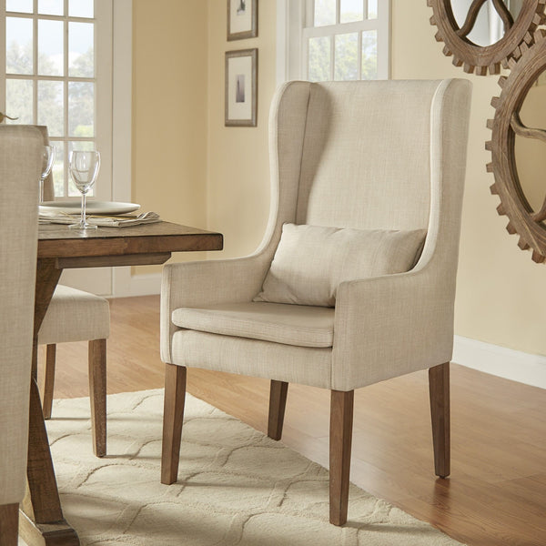 Barelli Wingback Accent Dining Chair with Hardwood Frame and Upholstered Seat