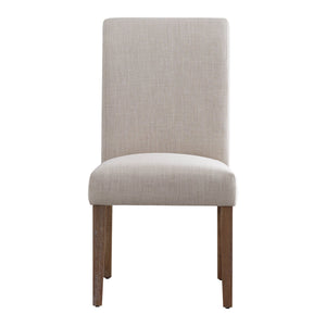 Homelegance Barelli Linen Upholstered Roll Back Dining Chair with Distressed Wood Legs E703C2(3A)