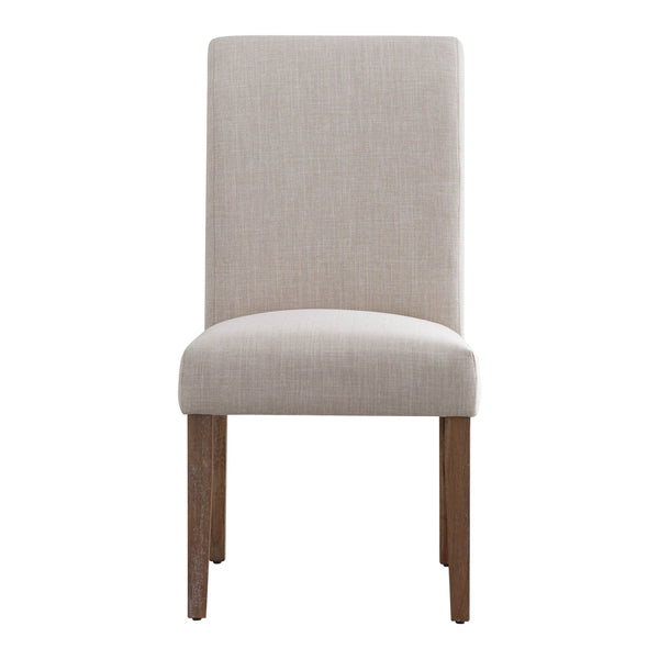 Homelegance Barelli Linen Upholstered Roll Back Dining Chair with Distressed Wood Legs E703C2(3A)