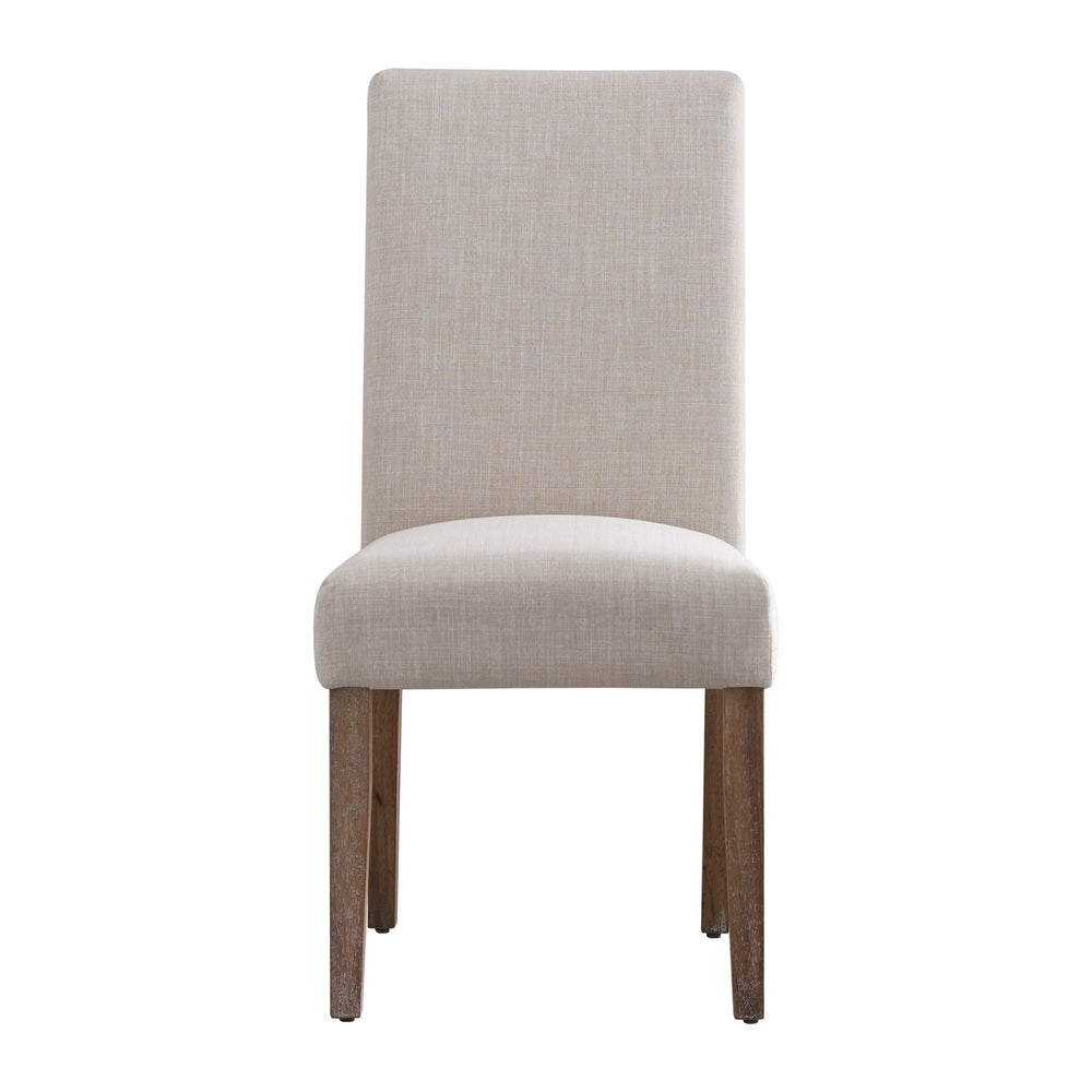 Homelegance Barelli Linen Upholstered Dining Chair Set Farmhouse Hardwood Frame Pair E703C3(3A)