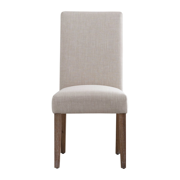 Homelegance Barelli Linen Upholstered Dining Chair Set Farmhouse Hardwood Frame Pair E703C3(3A)