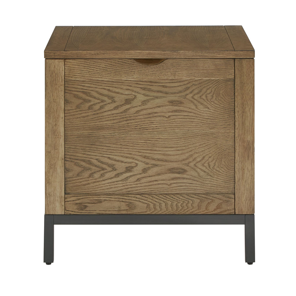 Homelegance Wynn Trunk Style Oak End Table with Hidden Storage and Serving Tray E773-04(N1)