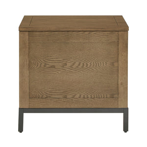 Wynn Trunk Style Oak End Table with Hidden Storage and Serving Tray