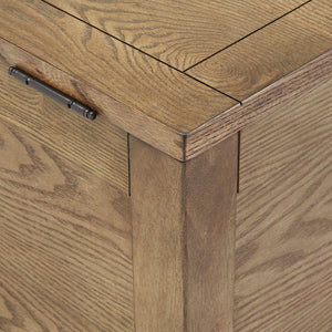 Wynn Oak Tone Rectangular Trunk Coffee Table with Storage and Casters