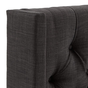 Wingback Button Tufted Upholstered Headboard Elegant Linen Look Bedroom Accent