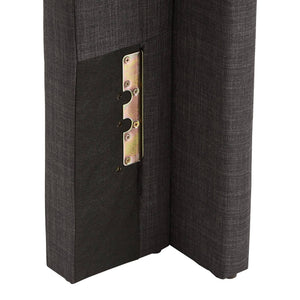 Wingback Button Tufted Upholstered Headboard Elegant Linen Look Bedroom Accent