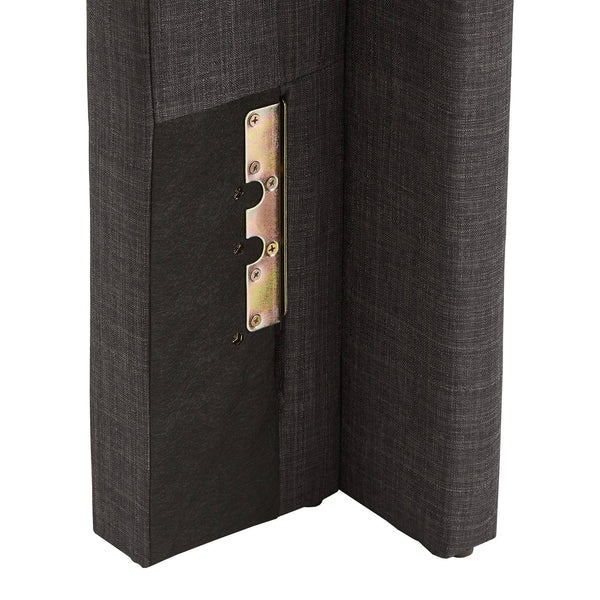 Wingback Button Tufted Upholstered Headboard Elegant Linen Look Bedroom Accent