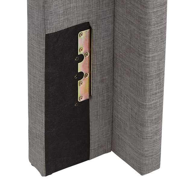 Wingback Button Tufted Upholstered Headboard Elegant Linen Look Bedroom Accent