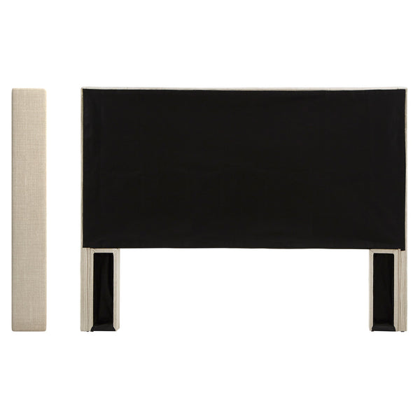 Wingback Button Tufted Upholstered Headboard Elegant Linen Look Bedroom Accent