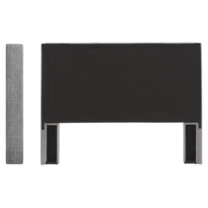 Wingback Button Tufted Upholstered Headboard Elegant Linen Look Bedroom Accent