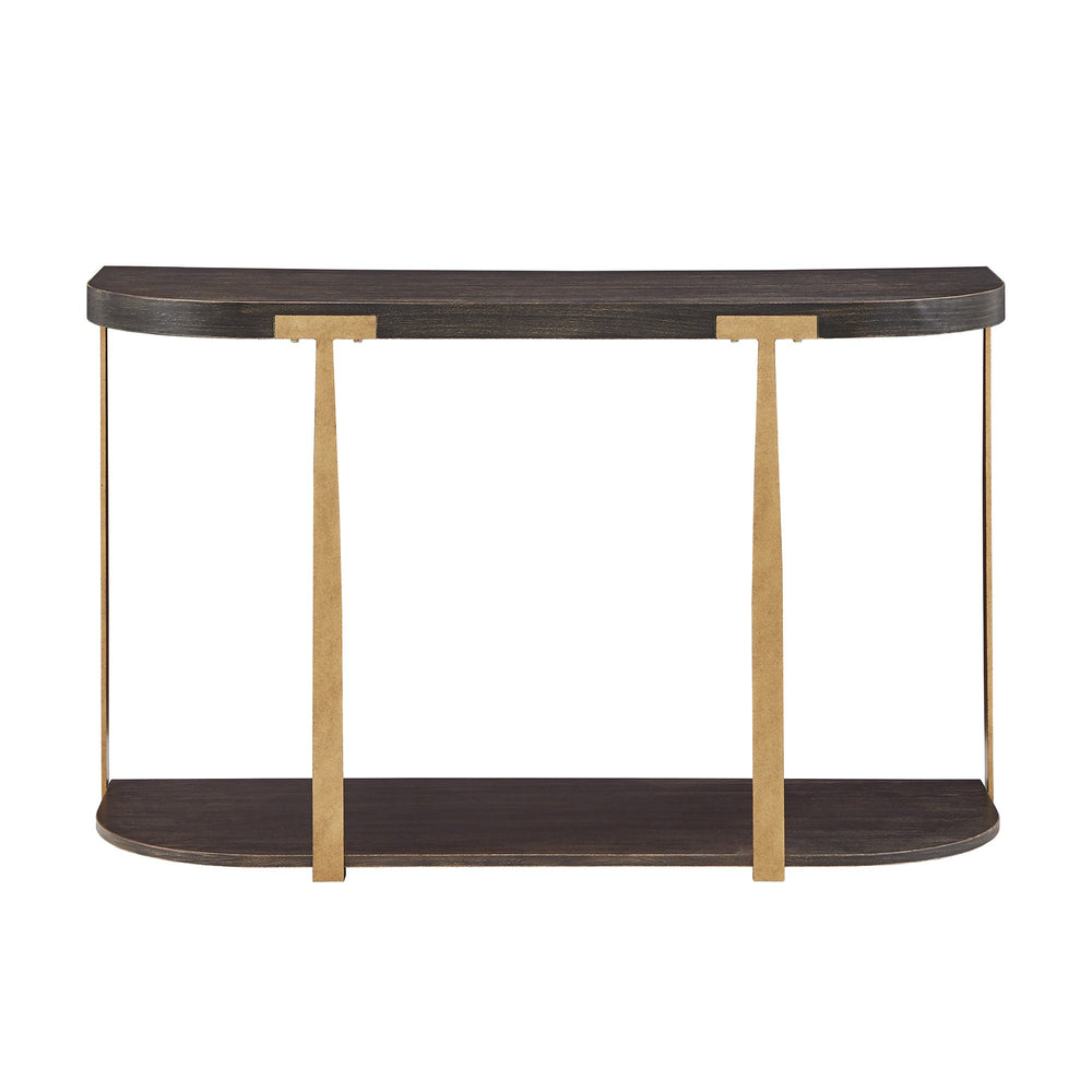 Homelegance Ario Espresso Iron Frame Console Table with Birch Veneer Shelf for Entryway E799ES-05