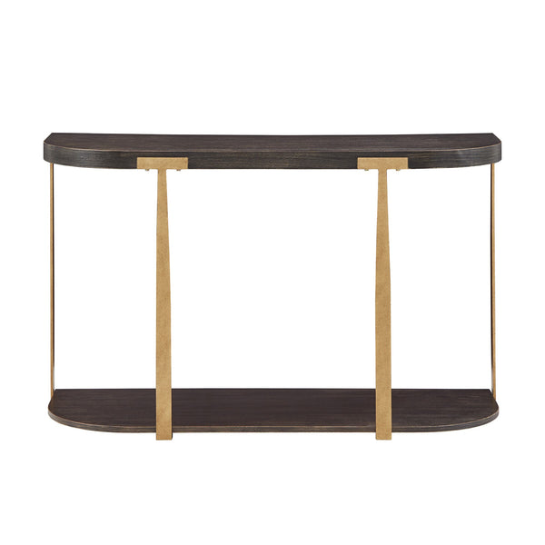 Homelegance Ario Espresso Iron Frame Console Table with Birch Veneer Shelf for Entryway E799ES-05
