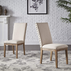 Malkin Nailhead Trim Accent Chair Rubberwood Frame Farmhouse Living Room Seating
