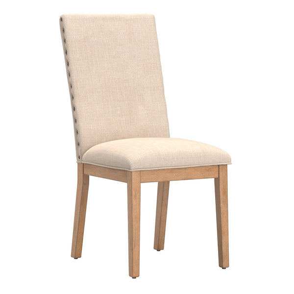 Malkin Nailhead Trim Accent Chair Rubberwood Frame Farmhouse Living Room Seating