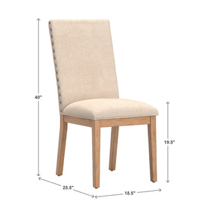 Malkin Nailhead Trim Accent Chair Rubberwood Frame Farmhouse Living Room Seating