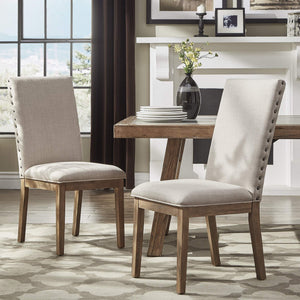Malkin Nailhead Trim Accent Chair Rubberwood Frame Farmhouse Living Room Seating