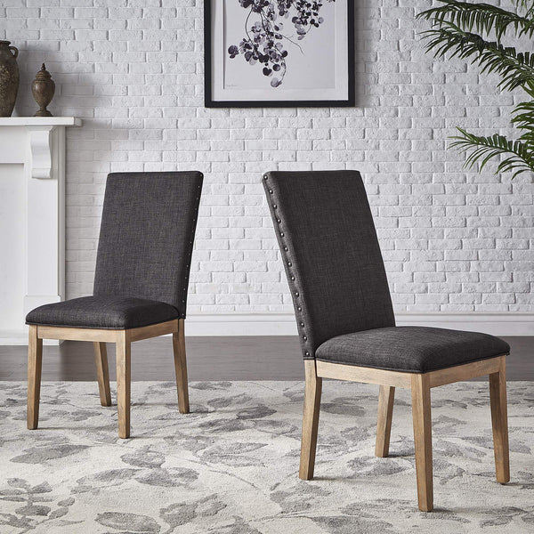 Malkin Nailhead Trim Accent Chair Rubberwood Frame Farmhouse Living Room Seating