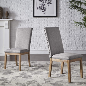 Malkin Nailhead Trim Accent Chair Rubberwood Frame Farmhouse Living Room Seating