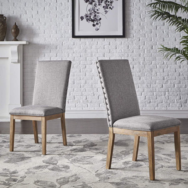 Malkin Nailhead Trim Accent Chair Rubberwood Frame Farmhouse Living Room Seating