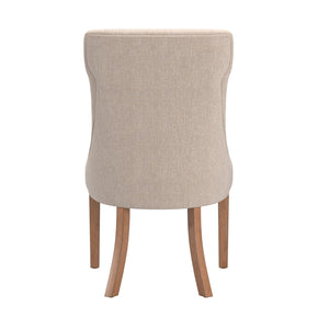 Malkin Button Tufted Linen Accent Chair with Rubberwood Legs for Living or Dining Room