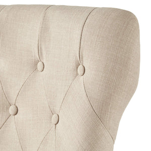Malkin Button Tufted Linen Accent Chair with Rubberwood Legs for Living or Dining Room