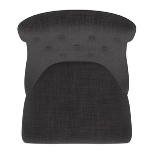Malkin Button Tufted Linen Accent Chair with Rubberwood Legs for Living or Dining Room