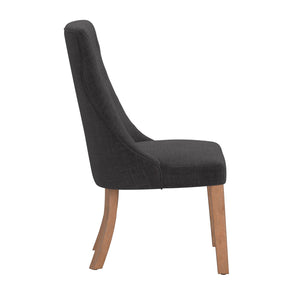 Malkin Button Tufted Linen Accent Chair with Rubberwood Legs for Living or Dining Room