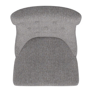 Malkin Button Tufted Linen Accent Chair with Rubberwood Legs for Living or Dining Room