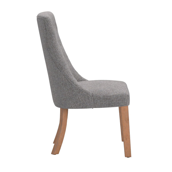 Malkin Button Tufted Linen Accent Chair with Rubberwood Legs for Living or Dining Room
