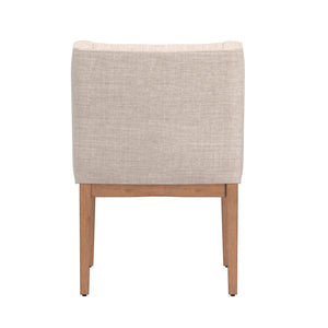 Malkin Slope Arm Button Tufted Upholstered Dining Chair with Rubberwood Legs Mid-century