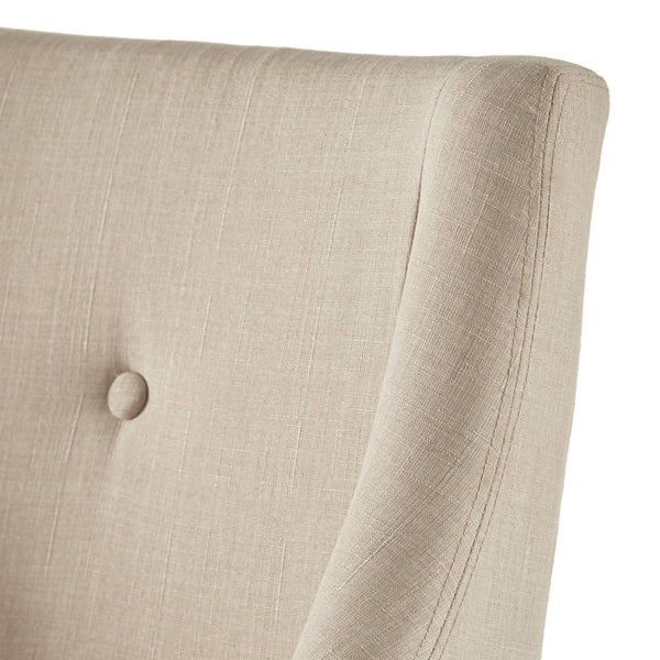 Malkin Slope Arm Button Tufted Upholstered Dining Chair with Rubberwood Legs Mid-century