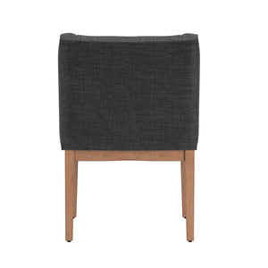 Malkin Slope Arm Button Tufted Upholstered Dining Chair with Rubberwood Legs Mid-century
