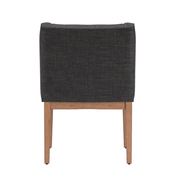 Malkin Slope Arm Button Tufted Upholstered Dining Chair with Rubberwood Legs Mid-century