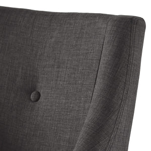 Malkin Slope Arm Button Tufted Upholstered Dining Chair with Rubberwood Legs Mid-century
