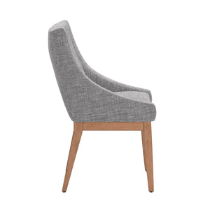 Malkin Slope Arm Button Tufted Upholstered Dining Chair with Rubberwood Legs Mid-century