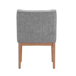 Malkin Slope Arm Button Tufted Upholstered Dining Chair with Rubberwood Legs Mid-century