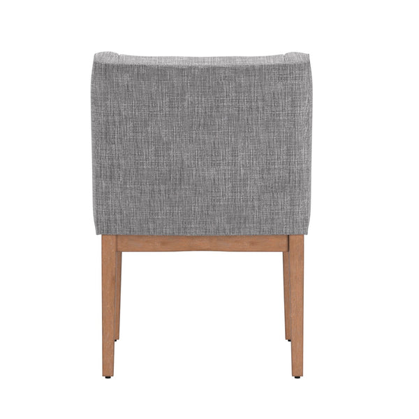 Malkin Slope Arm Button Tufted Upholstered Dining Chair with Rubberwood Legs Mid-century
