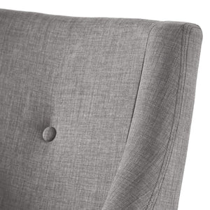 Malkin Slope Arm Button Tufted Upholstered Dining Chair with Rubberwood Legs Mid-century