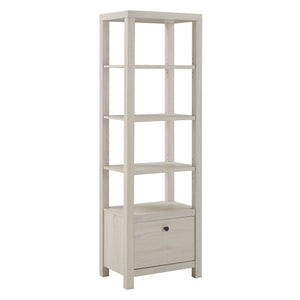 Seabrook Antique White Bookcase with Drawer Open Shelving Vintage Style