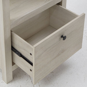 Seabrook Antique White Bookcase with Drawer Open Shelving Vintage Style